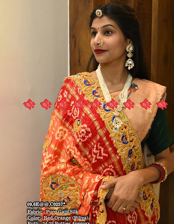 Shop Exquisite Pure Gajji Silk Piliya with Heavy Belbutti – Ranisatiya | No.1 Marwari Odhna Brand